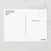 エッフェルタワーバタフライとバラパターンハロー ポストカード (裏面)