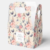 エッフェルタワーバタフライとバラパターン誕生日 フェイバーボックス (オープン)