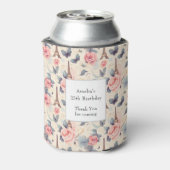 エッフェルタワーバタフライとバラパターン誕生日 缶クーラー (缶裏面)