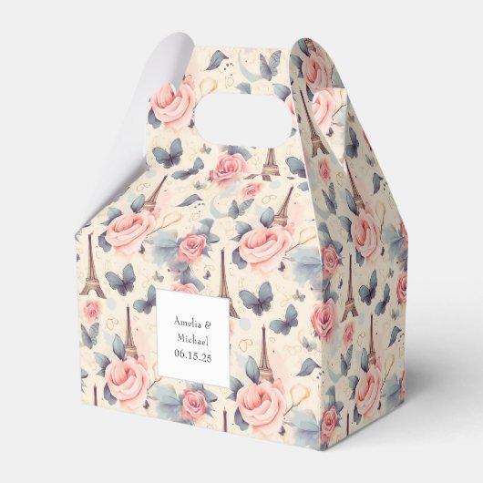 エッフェルタワーバタフライとバラパタ結婚ーン フェイバーボックス (正面サイド)