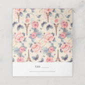 エッフェルタワーバタフライとバラパタ結婚ーン プレイスカード (外部開封)