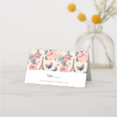 エッフェルタワーバタフライとバラパタ結婚ーン プレイスカード (正面)