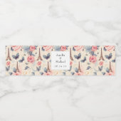 エッフェルタワーバタフライとバラパタ結婚ーン ペットボトルラベル (シングルラベル)