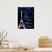 エッフェルタワーバラ金ゴールドスウィート16ウェルカムサイン ポスター (キッチン)