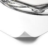 エッフェルタワーパリウォータービクトリアン縁どカラー ポスター (角)