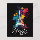 エッフェルタワーパリガールズトラベルホリデイフランスソウ エンクロージャーカード (裏面)