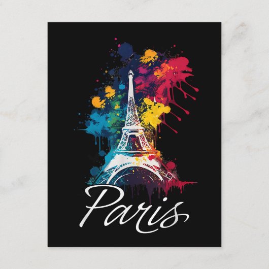 エッフェルタワーパリガールズトラベルホリデイフランスソウ エンクロージャーカード (正面)