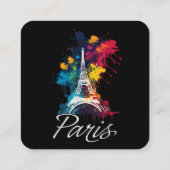 エッフェルタワーパリガールズトラベルホリデイフランスソウ スクエア名刺 (裏面)