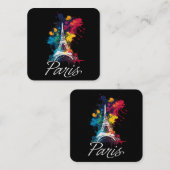 エッフェルタワーパリガールズトラベルホリデイフランスソウ スクエア名刺 (正面/裏面)
