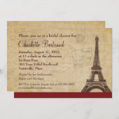 エッフェルタワーパリシアンブライダルシャワー 招待状 (正面/裏面)