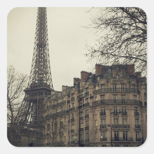 エッフェルタワーパリシティ建物建築 スクエアシール (正面)