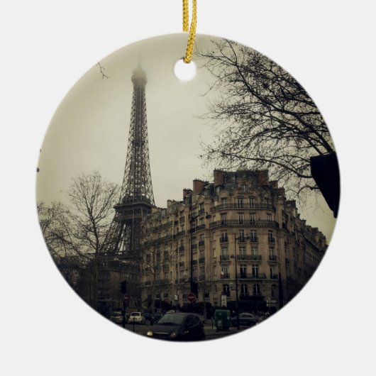 エッフェルタワーパリシティ建物建築 セラミックオーナメント (正面)