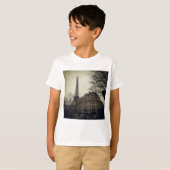 エッフェルタワーパリシティ建物建築 Tシャツ (正面フル)