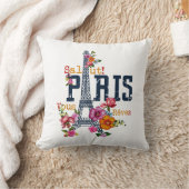 エッフェルタワーパリシャツサルットフラワーイングパリフラ クッション (ブランケット)