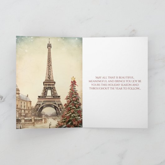 エッフェルタワーパリジョユーノールクリスマス シーズンカード (内部)