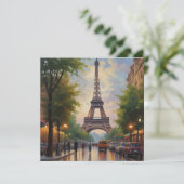 エッフェルタワーパリトラベルヴィンテージレトロアートカード (スタンド正面)