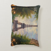 エッフェルタワーパリトラベルヴィンテージレトロアート アクセントクッション (裏面(縦))