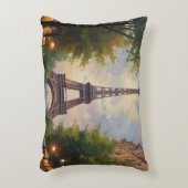 エッフェルタワーパリトラベルヴィンテージレトロアート アクセントクッション (正面(垂直))