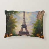 エッフェルタワーパリトラベルヴィンテージレトロアート アクセントクッション (裏面)