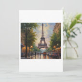 エッフェルタワーパリトラベルヴィンテージレトロアート シーズンカード (スタンド正面)