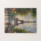 エッフェルタワーパリトラベルヴィンテージレトロアート ジグソーパズル (横)