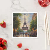 エッフェルタワーパリトラベルヴィンテージレトロアート スタンダードカクテルナプキン (インサイチュ)