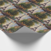 エッフェルタワーパリトラベルヴィンテージレトロアート ラッピングペーパー (角)