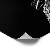 エッフェルタワーパリトラベル白黒レッドアーポップ・アートのト ポスター (角)