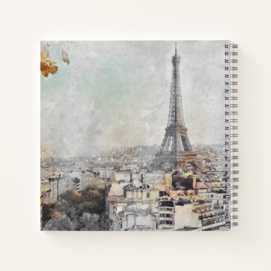 エッフェルタワーパリノート – ヴィンテージトラベル ノートブック (裏面)