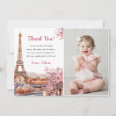 エッフェルタワーパリバースデーパーティーサンキューカード 招待状 (正面)