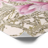 エッフェルタワーパリピンクマグノリア ポスター (角)