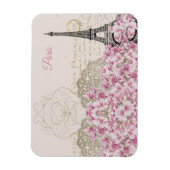 エッフェルタワーパリピンクマグノリア マグネット (縦)