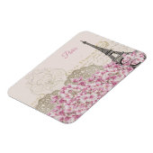 エッフェルタワーパリピンクマグノリア マグネット (左側)