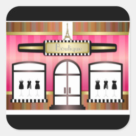 エッフェルタワーパリファッションブティックフランスのステッカー スクエアシール