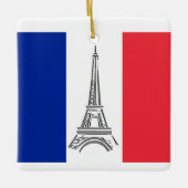 エッフェルタワーパリフランスのテーマクリスマス装飾 セラミックオーナメント (正面)