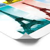 エッフェルタワーパリフランスアポップ・アートのート ポスター (角)