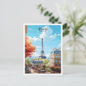 エッフェルタワーパリフランスアートヴィンテージトラベル ポストカード (スタンド正面)