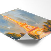 エッフェルタワーパリフランスウォーターカラー ポスター (角)