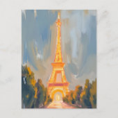 エッフェルタワーパリフランスウォーターカラー ポストカード (正面)
