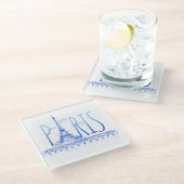 エッフェルタワーパリフランスコアスター ガラスコースター (アングル)