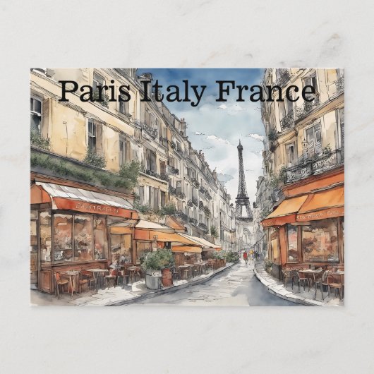 エッフェルタワーパリフランスシティシーン ポストカード (正面)