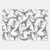 エッフェルタワーパリフランスデザイン ラッピングペーパーシート (正面3)