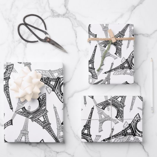 エッフェルタワーパリフランスデザイン ラッピングペーパーシート (正面)