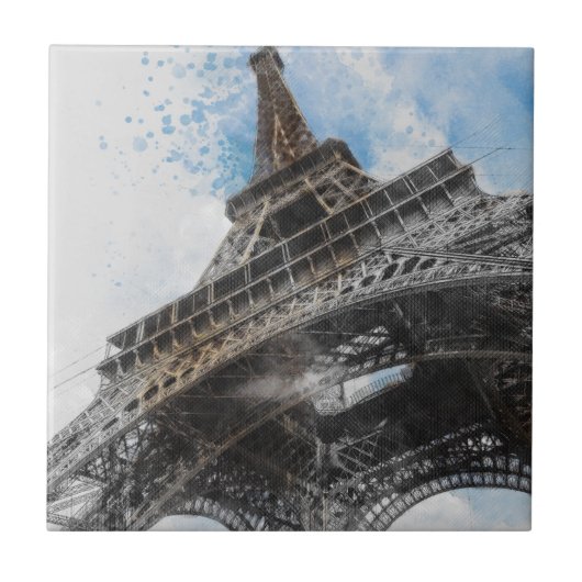エッフェルタワーパリフランスパリジャンウォールデコル タイル (正面)