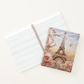 エッフェルタワーパリフランスピンクフローラ ノートブック (内部)