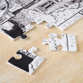 エッフェルタワーパリフランスペンインクイラストレーション ジグソーパズル (側面)