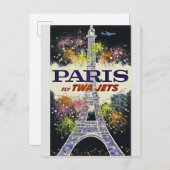 エッフェルタワーパリフランスヴィンテージ旅行ポスター ポストカード (正面/裏面)
