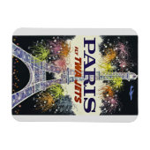 エッフェルタワーパリフランスヴィンテージ旅行ポスター マグネット (横)