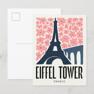 エッフェルタワーパリフランス抽象芸術旅行フローラ ポストカード