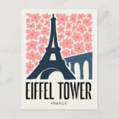 エッフェルタワーパリフランス抽象芸術旅行フローラ ポストカード (正面)